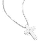 D for Diamond Cross Pendant Necklace