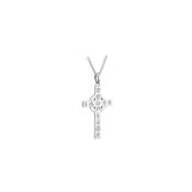 Silver History of Ireland Mini Cross Pendant Necklace