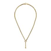 Bronzallure Golden Venetian Link &amp; CZ Lariat Necklace