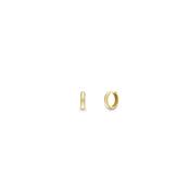 Yellow Gold Rounded Huggie Hoop Earrings - 8mm image