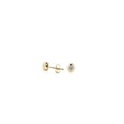 Yellow Gold &amp; CZ Rubover Stud Earrings - 3mm