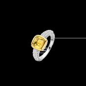 Ti Sento Two-Tone Cushion Pave Ring - Yellow image