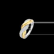 Ti Sento Gold &amp; CZ Twist Ring image