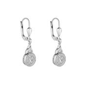 Silver &amp; CZ Trinity Knot Drop Earrings image