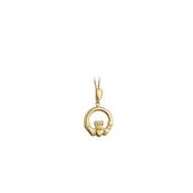 9ct. Yellow Gold Small Claddagh Pendant Necklace image
