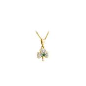 9ct. Yellow Gold Stone-Set Shamrock Pendant Necklace image