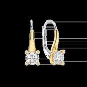 Ti Sento Gold CZ Solitaire Hook Earrings image