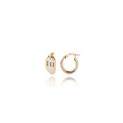 Tricoloured Gold Twist Hoop Earrings image