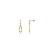Diamond &amp; God Open Pear Drop Stud Earrings image