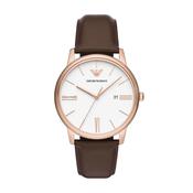 Emporio Armani Minimalist Watch - Rose Gold &amp; Brown image