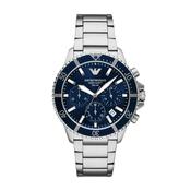 Emporio Armani World Explorer Solar Chronograph - Steel &amp; Blue image