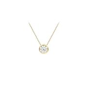 Yellow Gold &amp; CZ Slider Pendant Necklace image