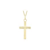 Yellow Gold Diamond-Cut Cross Pendant