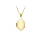 Yellow Gold Polished Oval Locket Pendant - Small