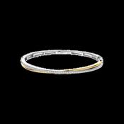 Ti Sento Two-Tone CZ Crossover Bangle image