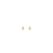 Gold &amp; CZ Tear Drop Stud Earrings image