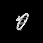 Ti Sento Silver CZ Solitaire Ring - Size 52 image