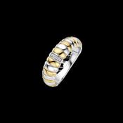 Ti Sento Two-Tone Alternating Band Ring with CZ Centre image