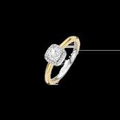 Ti Sento Gold CZ Halo Ring - 54 / N