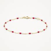Blush 14ct. Yellow Gold Chain Bracelet with Resin Beads - Red image