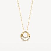 Blush 14ct. Yellow Gold &amp; CZ Interlocking Ring Necklace image