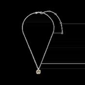 Ti Sento Silver CZ Rope Edge Cushion Pendant Necklace – Grey - Adjustable length 38-48cm image