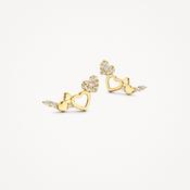 Blush Gold &amp; CZ Heart Cluster Stud Earrings image