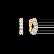 Ti Sento 5-Stone Gold Hoop Earrings - 15mm image