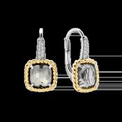 Ti Sento CZ Rope Edge Hook Drop Earrings - Grey image