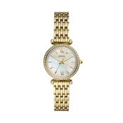 Fossil Carlie Mini Gold Plated Watch - CZ &amp; MOP image