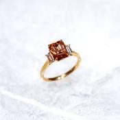 Brown Zircon &amp; Diamond Ring image