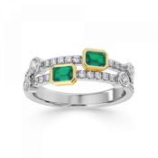 Diamond &amp; Emerald Dress Ring image