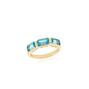 Yellow Gold &amp; Swiss Blue Topaz Dress Ring image
