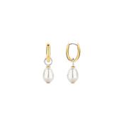 Ti Sento Organic Pearl Drop Earrings - Gold image