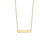 9ct Yellow Gold Engraveable Flat Bar Necklace image