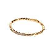 Bronzallure Golden Venetian Link Bracelet with CZ Bar image