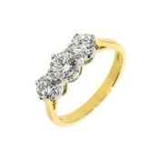 Versallies - 18ct. Yellow Gold 3-Stone Diamond Ring - 1.54cts image