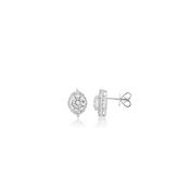 White Gold &amp; CZ Vintage Stud Earrings image