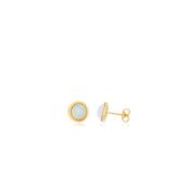 9ct. Yellow Gold &amp; Synthetic Opal Stud Earrings image