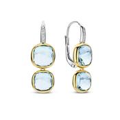 Ti Sento Double Cushion Earrings - Light Blue