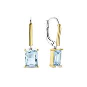 Ti Sento Rectangular Zirconia Hoops - Light Blue image