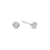 Ti Sento Classic Round Zirconia Stud Earrings - Silver 4mm image