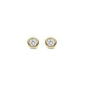Ti Sento Classic Round Zirconia Stud Earrings - Gold 4mm image