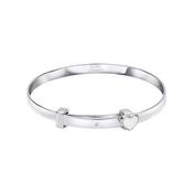 D for Diamond Expandable MOP Heart Bangle image
