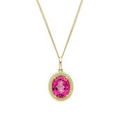 Gold &amp; Pink Topaz Pendant Necklace image