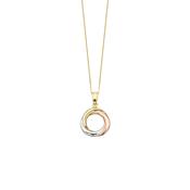 9ct. Gold Twisted Ring Pendant Necklace image
