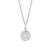 D for Diamond Silver St. Christopher Medal Necklace image