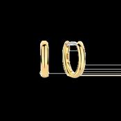 Ti Sento Oval Hoop Earrings - Gold 13mm image