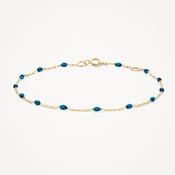 Blush 14ct. Yellow Gold Chain Bracelet with Resin Beads - Blue image