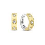 Ti Sento Classic Gold Hoop Earrings with CZ Dots image